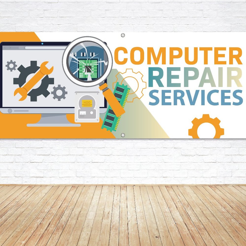 COMPUTER REPAIR SERVICES 5ft Generic Vinyl Banner Sign Laptop Desktop Fix Shop